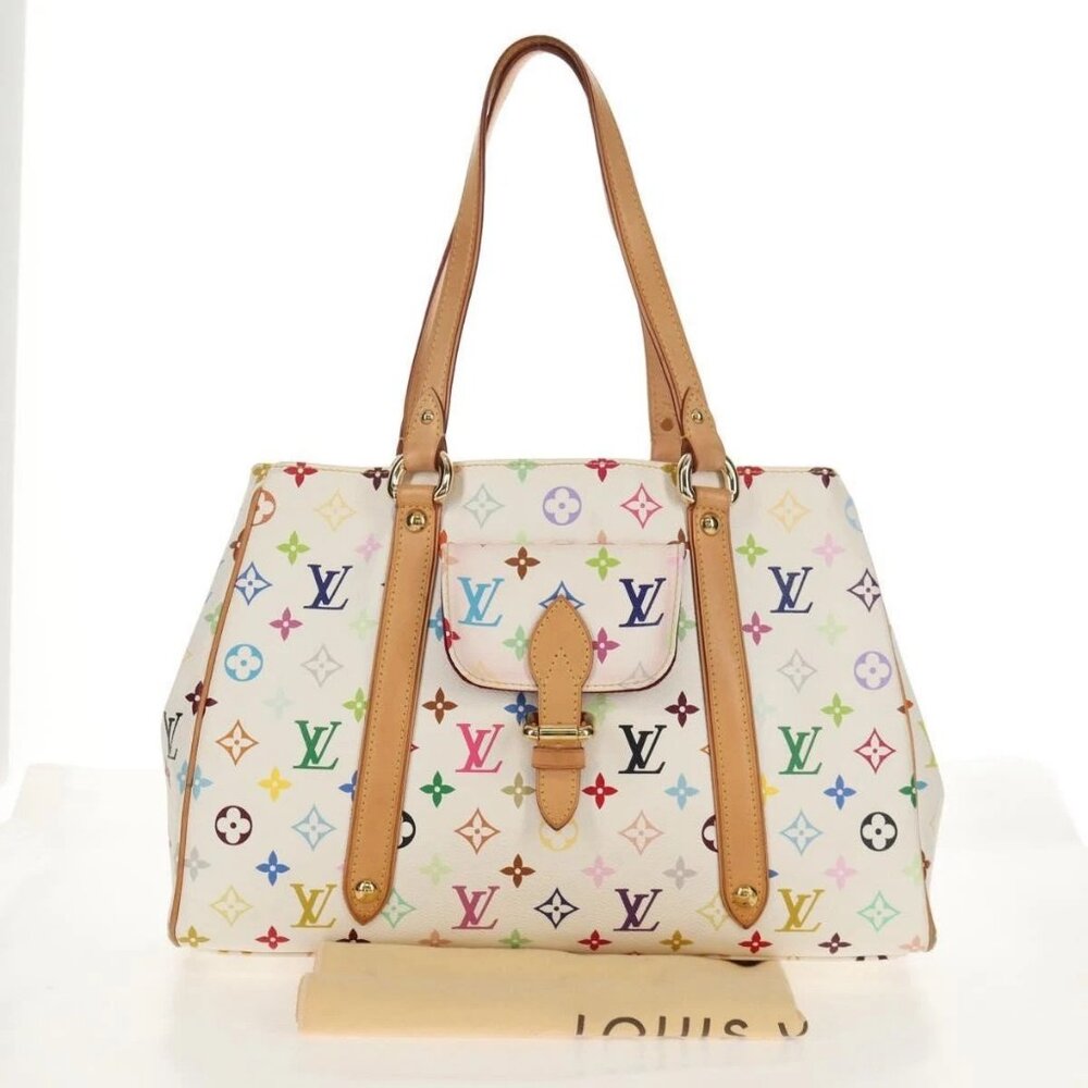 LOUIS VUITTON Monogram Multicolor Aurelia MM Tote Bag White M40094 Auth ka465V - Picture 14 of 16